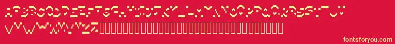 Fonte Pixillegible – fontes amarelas em um fundo vermelho