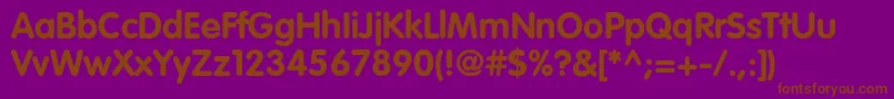 HutroundedBold Font – Brown Fonts on Purple Background