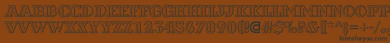 Шрифт ADexterotldecor3D – чёрные шрифты на коричневом фоне