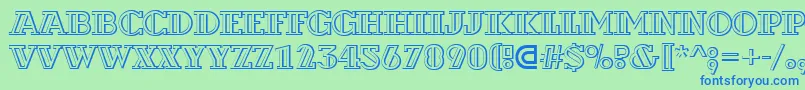ADexterotldecor3D Font – Blue Fonts on Green Background