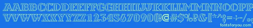 ADexterotldecor3D-Schriftart – Grüne Schriften auf blauem Hintergrund