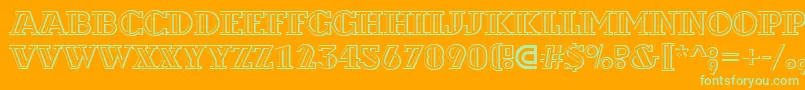 ADexterotldecor3D Font – Green Fonts on Orange Background