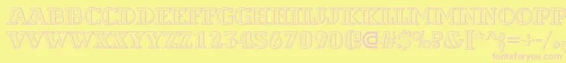 ADexterotldecor3D Font – Pink Fonts on Yellow Background