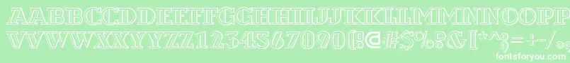 Weitere Informationen zur ADexterotldecor3D-Schriftart ADexterotldecor3D-Schriftart – Weiße Schriften auf grünem Hintergrund