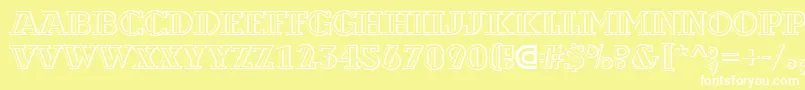 ADexterotldecor3D Font – White Fonts on Yellow Background