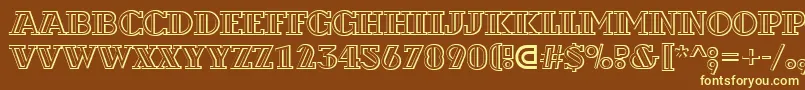 ADexterotldecor3D Font – Yellow Fonts on Brown Background