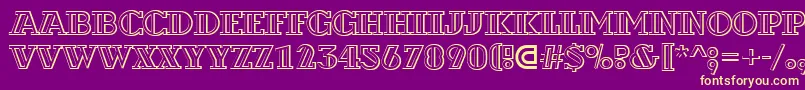 Fonte ADexterotldecor3D – fontes amarelas em um fundo roxo