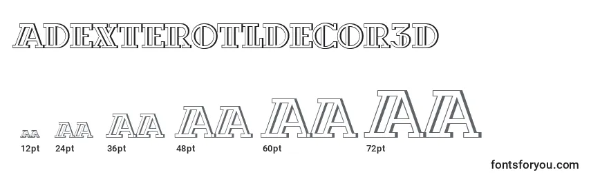 ADexterotldecor3D-fontin koot