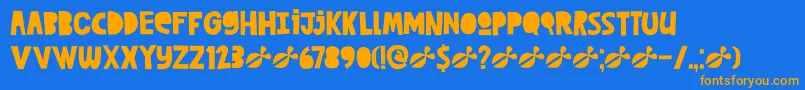 DkCutAlong Font – Orange Fonts on Blue Background