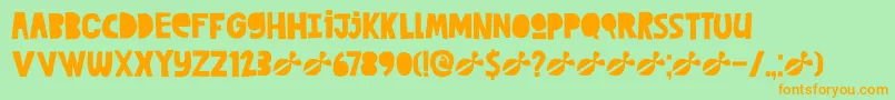 DkCutAlong Font – Orange Fonts on Green Background