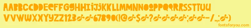 DkCutAlong Font – Orange Fonts on Yellow Background