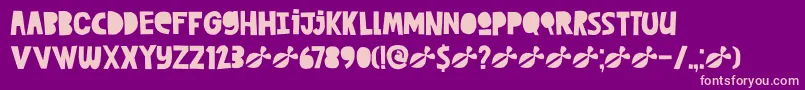 DkCutAlong Font – Pink Fonts on Purple Background