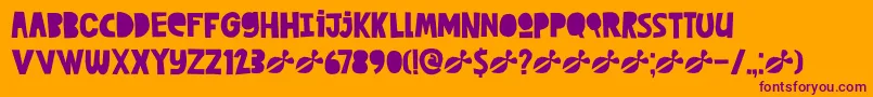 DkCutAlong Font – Purple Fonts on Orange Background