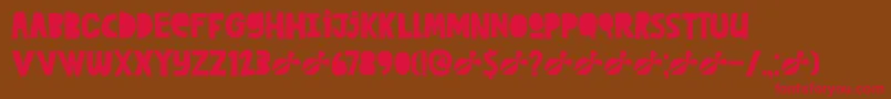 DkCutAlong Font – Red Fonts on Brown Background