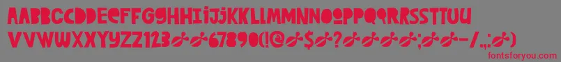 DkCutAlong Font – Red Fonts on Gray Background