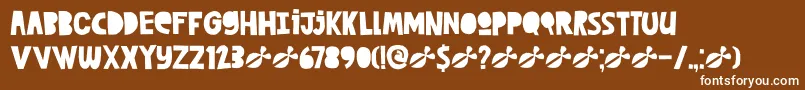 DkCutAlong Font – White Fonts on Brown Background