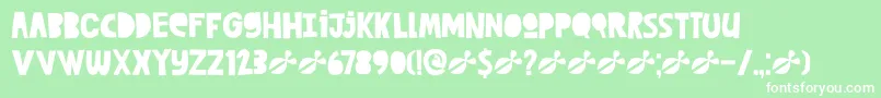 DkCutAlong Font – White Fonts on Green Background