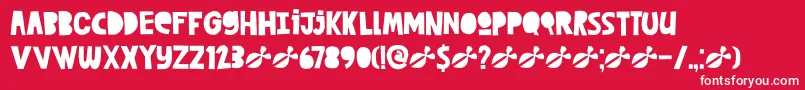 DkCutAlong Font – White Fonts on Red Background