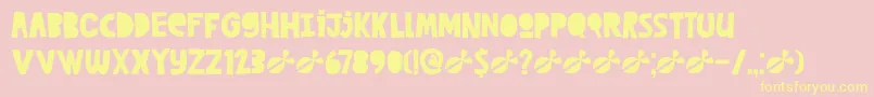 DkCutAlong Font – Yellow Fonts on Pink Background