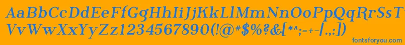 フォントPhosb – オレンジの背景に青い文字