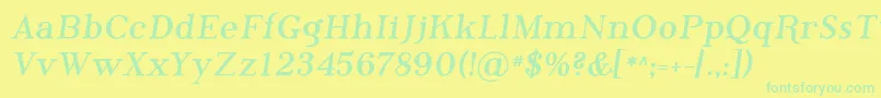 Phosb Font – Green Fonts on Yellow Background