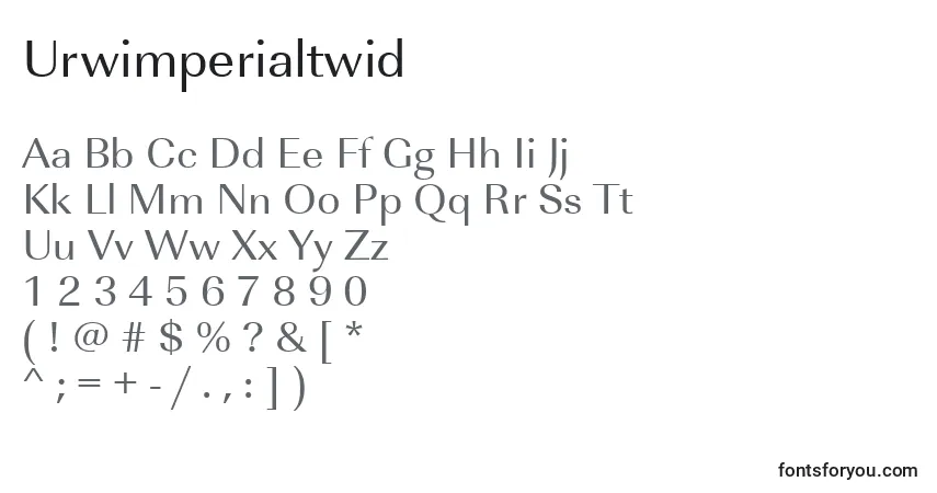 Schriftart Urwimperialtwid – Alphabet, Zahlen, spezielle Symbole