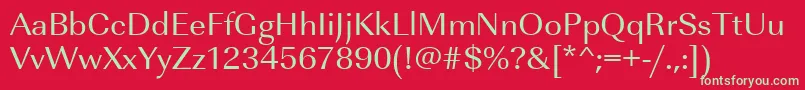 フォントUrwimperialtwid – 赤い背景に緑の文字