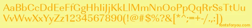 Urwimperialtwid Font – Orange Fonts on Yellow Background