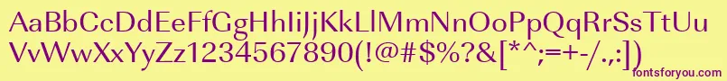 Urwimperialtwid Font – Purple Fonts on Yellow Background