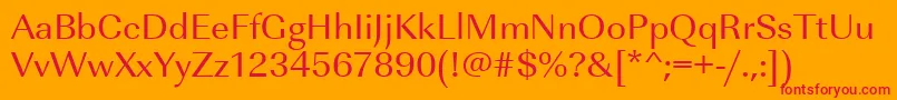フォントUrwimperialtwid – オレンジの背景に赤い文字