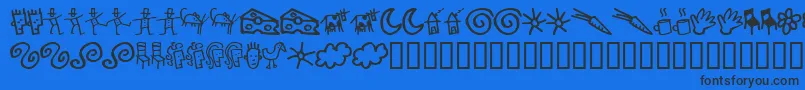 Gooddb Font – Black Fonts on Blue Background