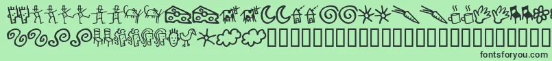 Gooddb Font – Black Fonts on Green Background