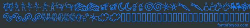 Gooddb-Schriftart – Blaue Schriften auf schwarzem Hintergrund