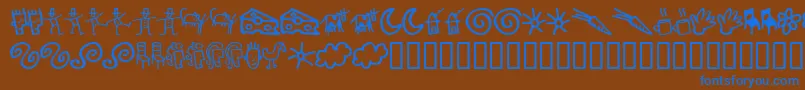 フォントGooddb – 茶色の背景に青い文字