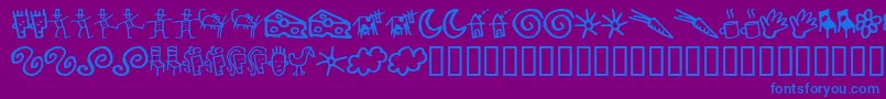 Gooddb Font – Blue Fonts on Purple Background