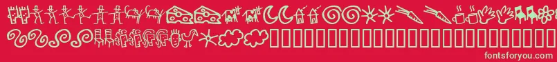 Шрифт Gooddb – зелёные шрифты на красном фоне