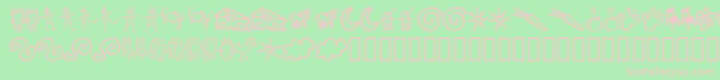 Gooddb-Schriftart – Rosa Schriften auf grünem Hintergrund