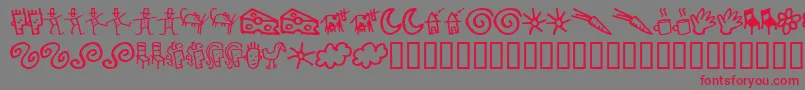 Gooddb Font – Red Fonts on Gray Background