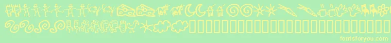 Gooddb Font – Yellow Fonts on Green Background