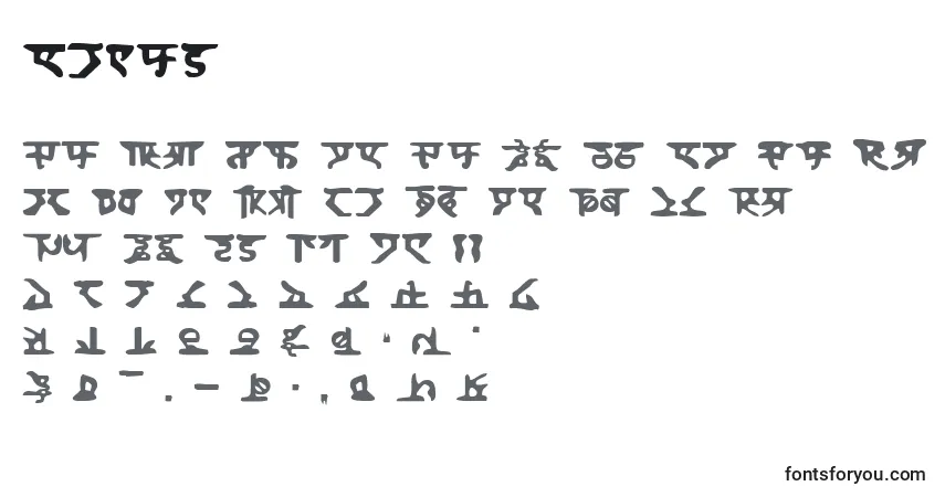 Czcionka Homew – alfabet, cyfry, specjalne znaki