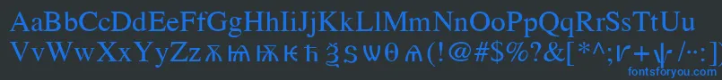 OldChurchSlavonicCyr Font – Blue Fonts on Black Background