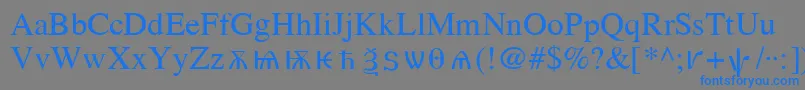 フォントOldChurchSlavonicCyr – 灰色の背景に青い文字