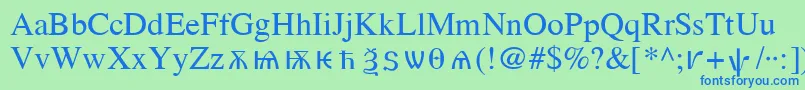 OldChurchSlavonicCyr Font – Blue Fonts on Green Background