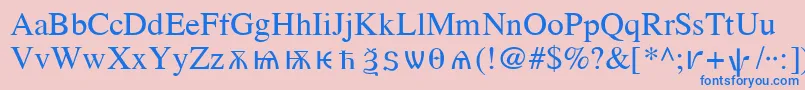 OldChurchSlavonicCyr Font – Blue Fonts on Pink Background