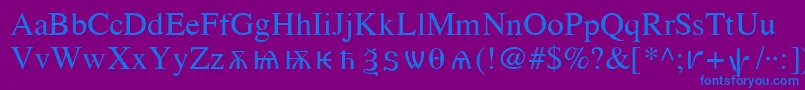 OldChurchSlavonicCyr Font – Blue Fonts on Purple Background