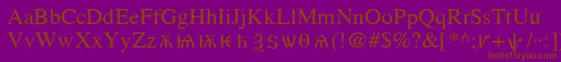 OldChurchSlavonicCyr Font – Brown Fonts on Purple Background