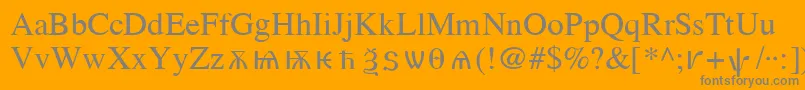 フォントOldChurchSlavonicCyr – オレンジの背景に灰色の文字