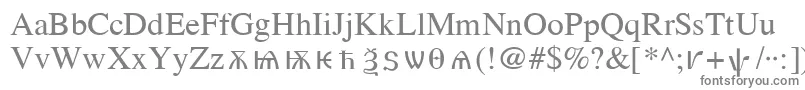 OldChurchSlavonicCyr-fontti – harmaat kirjasimet valkoisella taustalla
