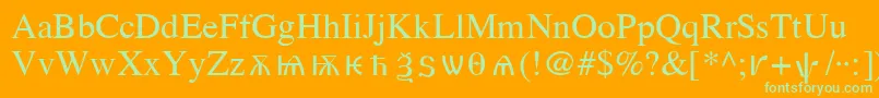 OldChurchSlavonicCyr Font – Green Fonts on Orange Background