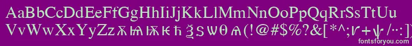 OldChurchSlavonicCyr Font – Green Fonts on Purple Background